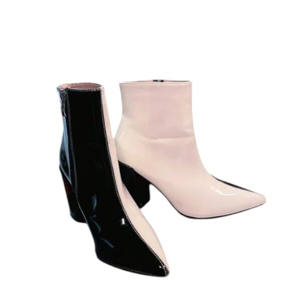 Day-Vine "Vampy" Two-Tone Patent Leather Ankle Boots - Picture 4 of 10